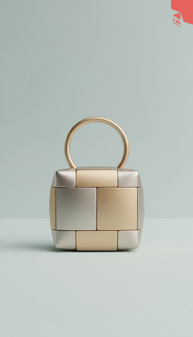 Metallic Designer Handbag in Silver