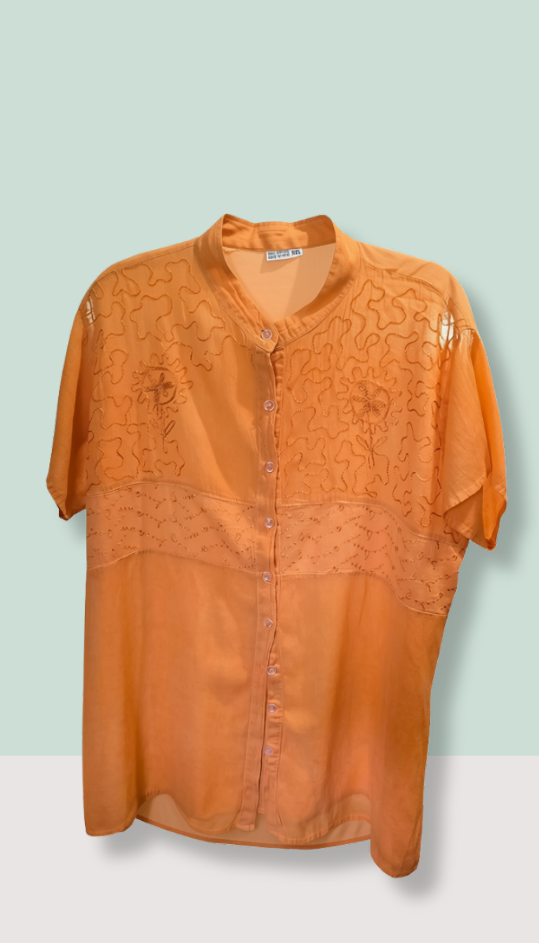 Lightweight Embroidered Viscose Shirt – Made in India
