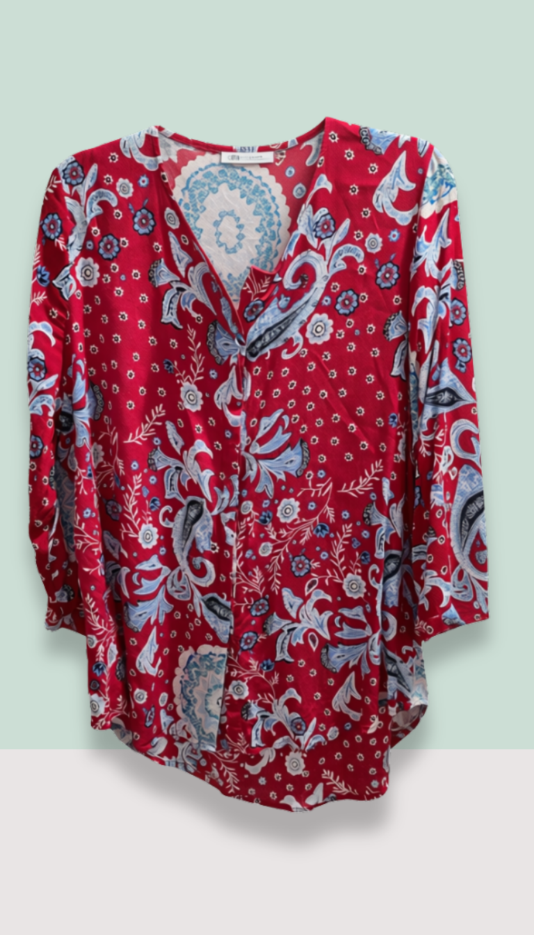 Colourful Viscose Summer Shirt – Size 20